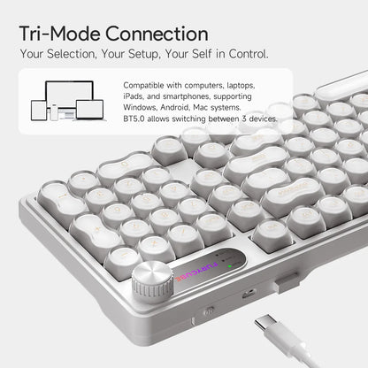 FURYCUBE IP98 Pro Tri-Model and Wired Membrane Keyboard with RGB &amp;I Intelligent Knob