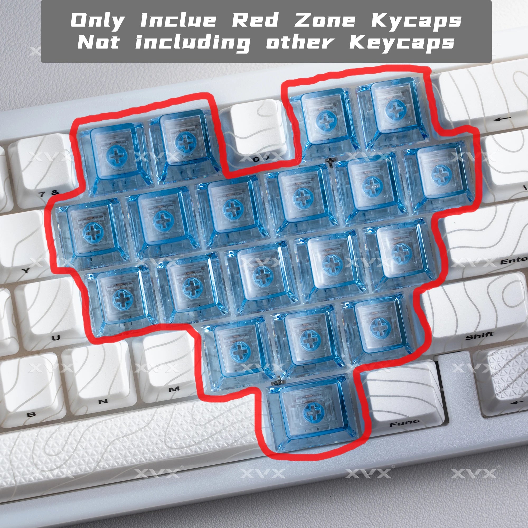 XVX Transparent Heart Keycap Set for MX Switch