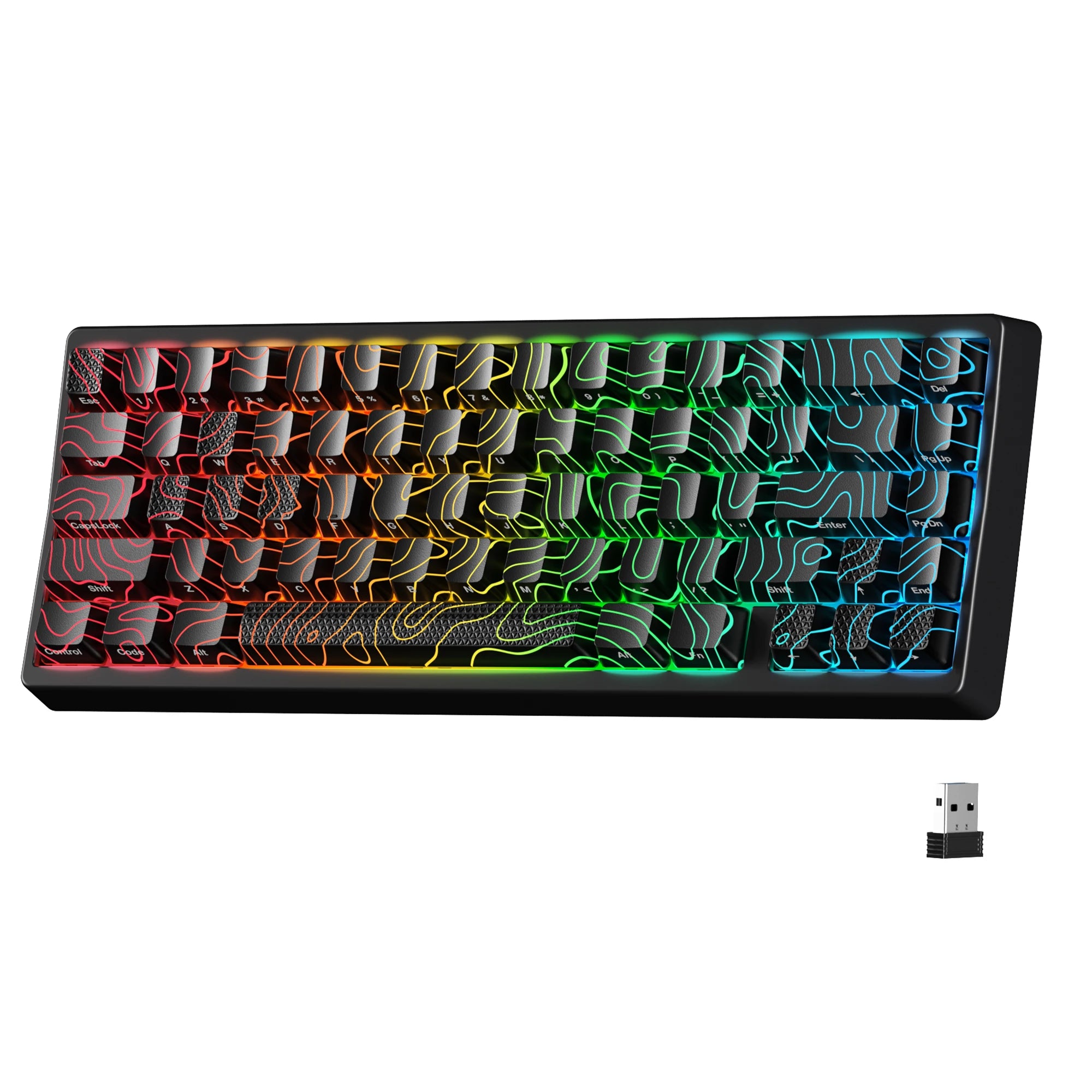 XVX M67 JadeStone 65% Hot Swappable Gasket Mount, Tri-Mode Custom RGB Keyboard with IMD-Tech Keycaps