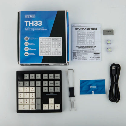 EPOMAKER TH33 QMK/VIA 30% Layout Hot-Swap Wired/Bluetooth/2.4G Wireless Mechanical Numpad
