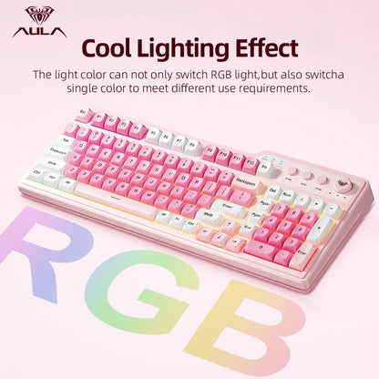 AULA F3099 Membrane 99 Keys RGB Backlit Tri-Mode Keyboard