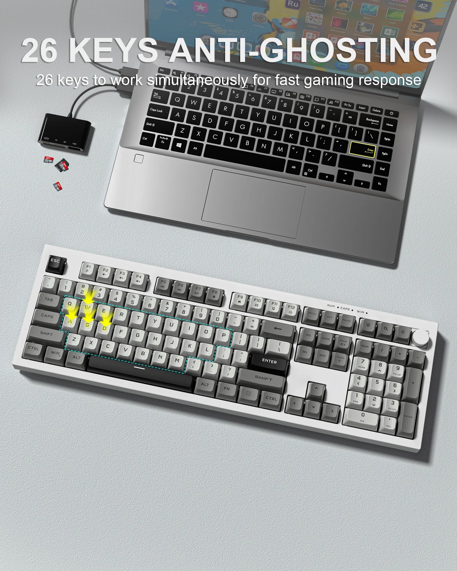 Womier DK98 and DK105 Wired Membrane Keyboards with Volume Knob