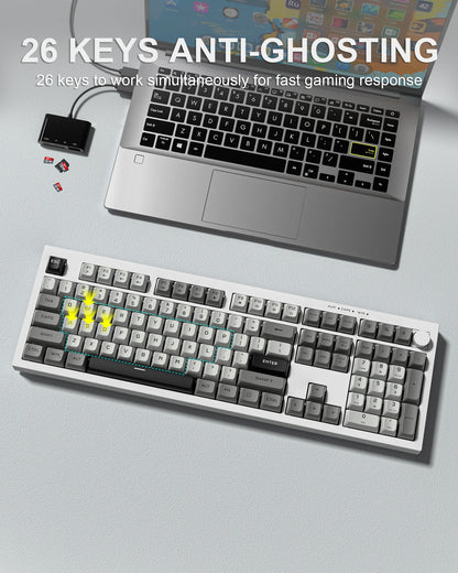 Womier DK98 and DK105 Wired Membrane Keyboards with Volume Knob