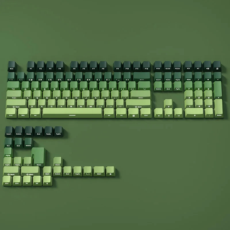 Gradient Side Printed Shine Through PBT Double Shot OEM Profile Keycaps for MX Switches 130 Count