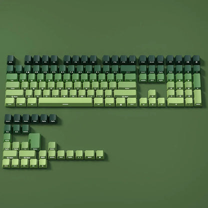 Gradient Side Printed Shine Through PBT Double Shot OEM Profile Keycaps for MX Switches 130 Count