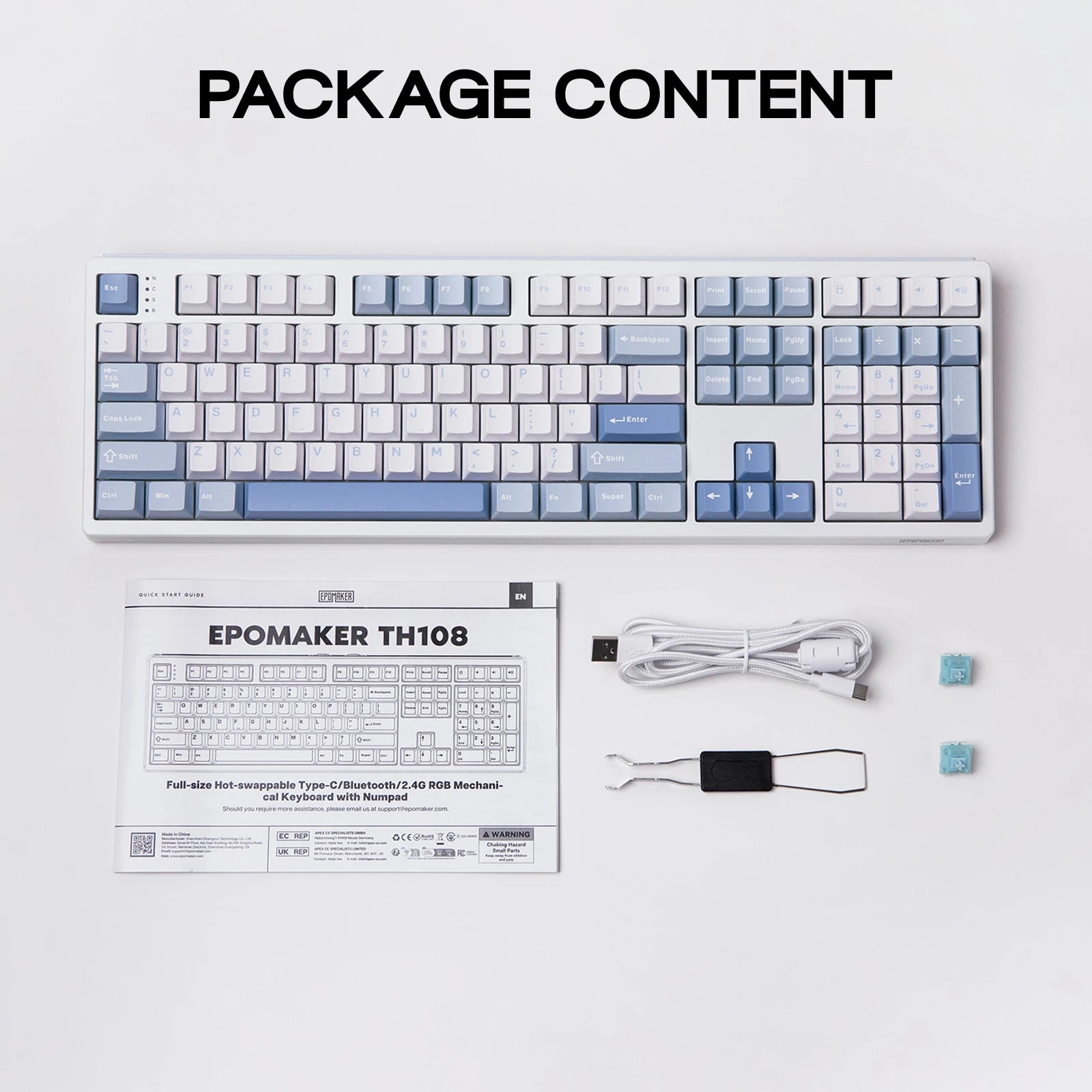 EPOMAKER TH108 Full Layout Gasket Mounted Wireless Keyboard