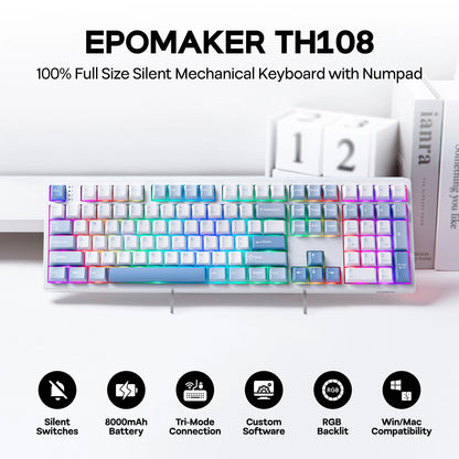 EPOMAKER TH108 Full Layout Gasket Mounted Wireless Keyboard