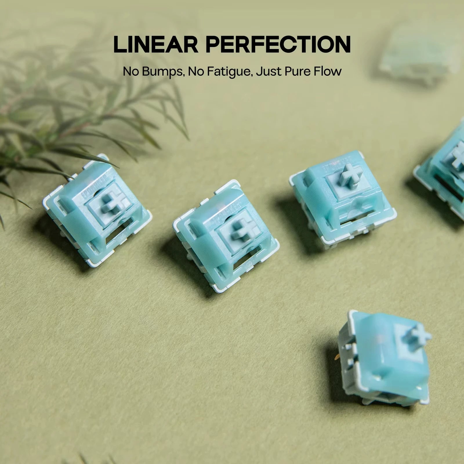100 Piece EPOMAKER Creamy Jade Linear Switch Set 5-Pin Pre-Lubed Switches - Compatible with MX Structure Keycaps