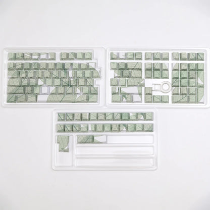 135 Key Leaf Theme PBT Double Shot Keycaps Side Print Shine Through Cherry Profile