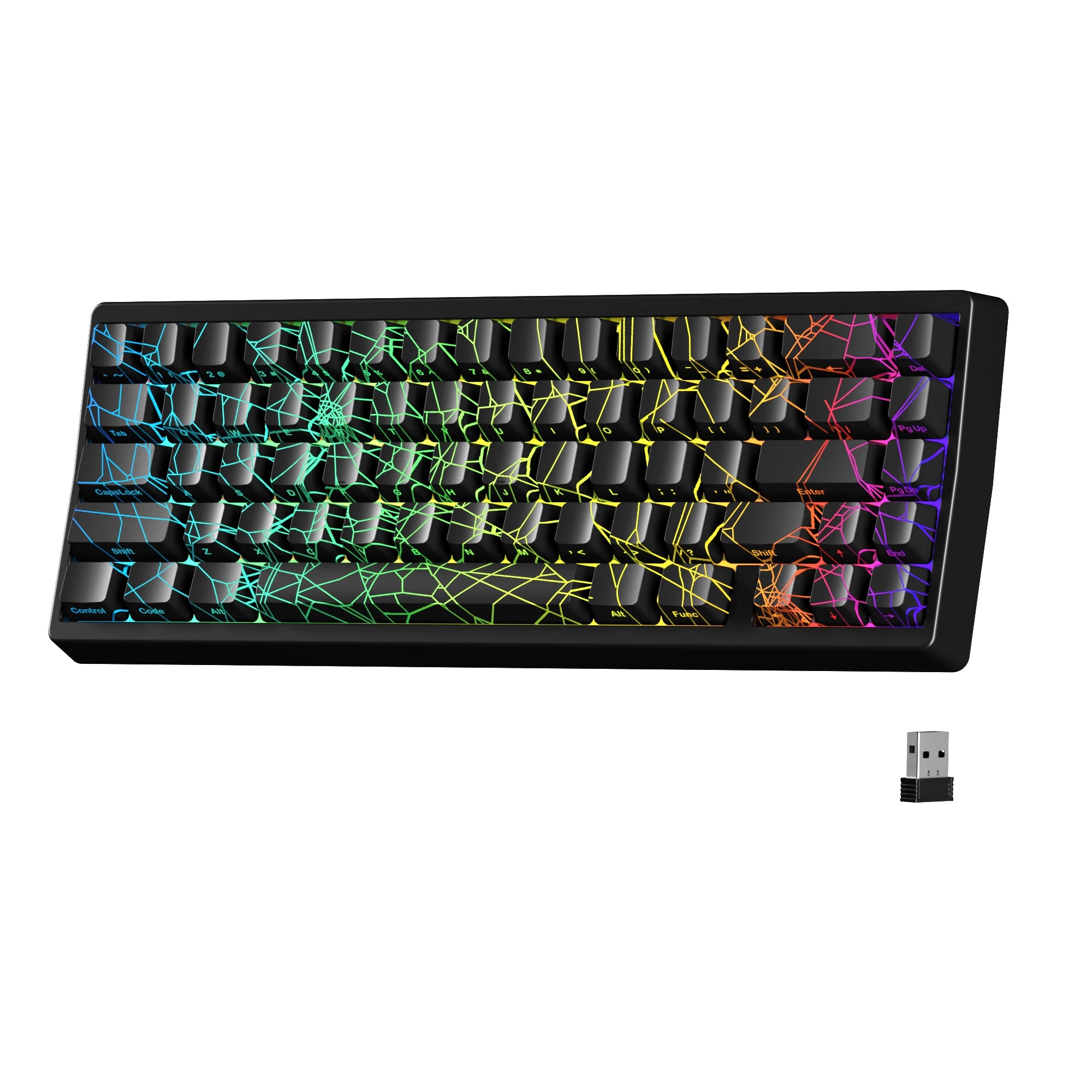 XVX M67 JadeStone 65% Hot Swappable Gasket Mount, Tri-Mode Custom RGB Keyboard with IMD-Tech Keycaps