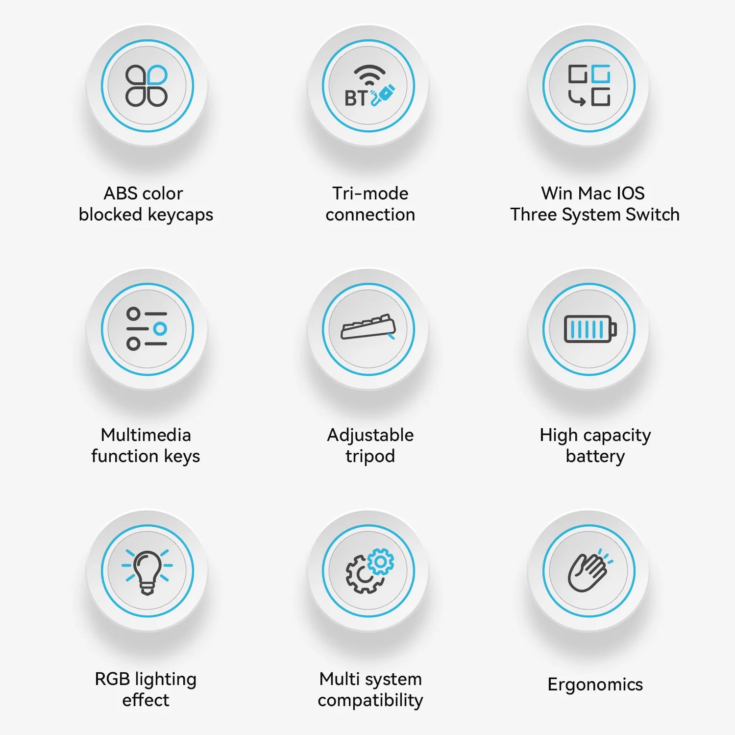 AJAZZ AF98 Wireless Tri-Mode Membrane Keyboard