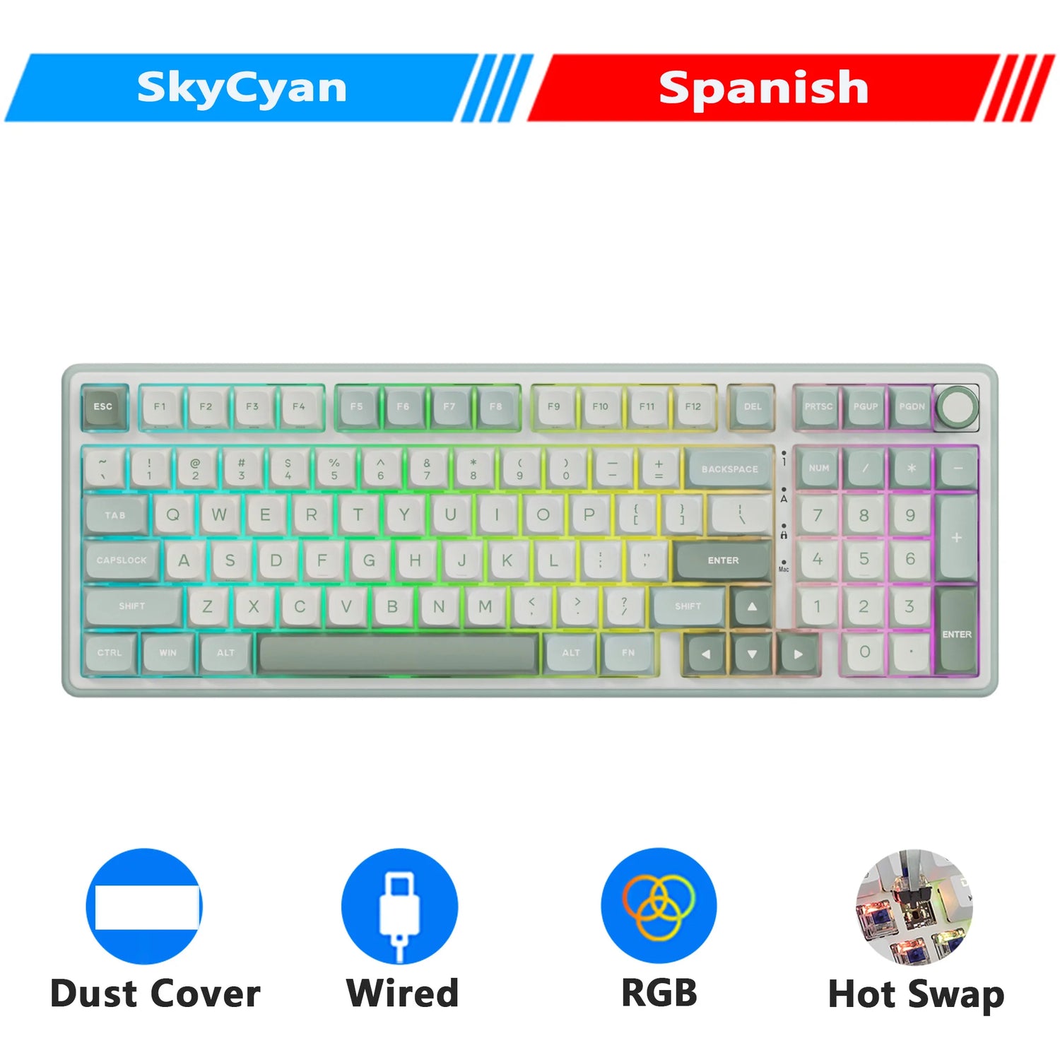 RK ROYAL KLUDGE R98Pro Gasket Mounted, Wired Mechanica, Hot -Swappable Keyboard