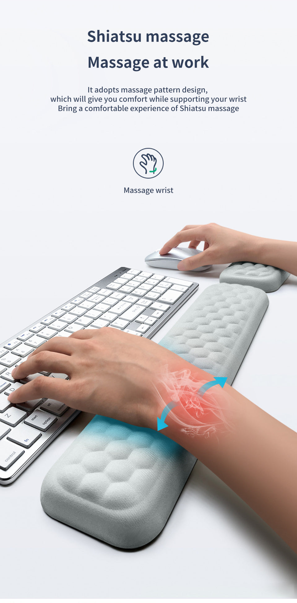 Ergonomic Keyboard &amp; Mouse Memory Foam Wrist Rest