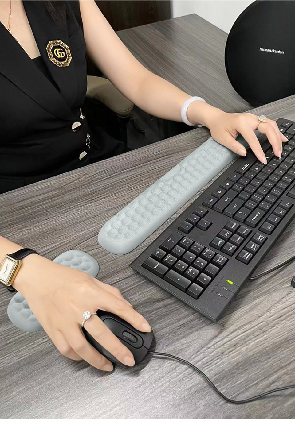 Ergonomic Keyboard &amp; Mouse Memory Foam Wrist Rest