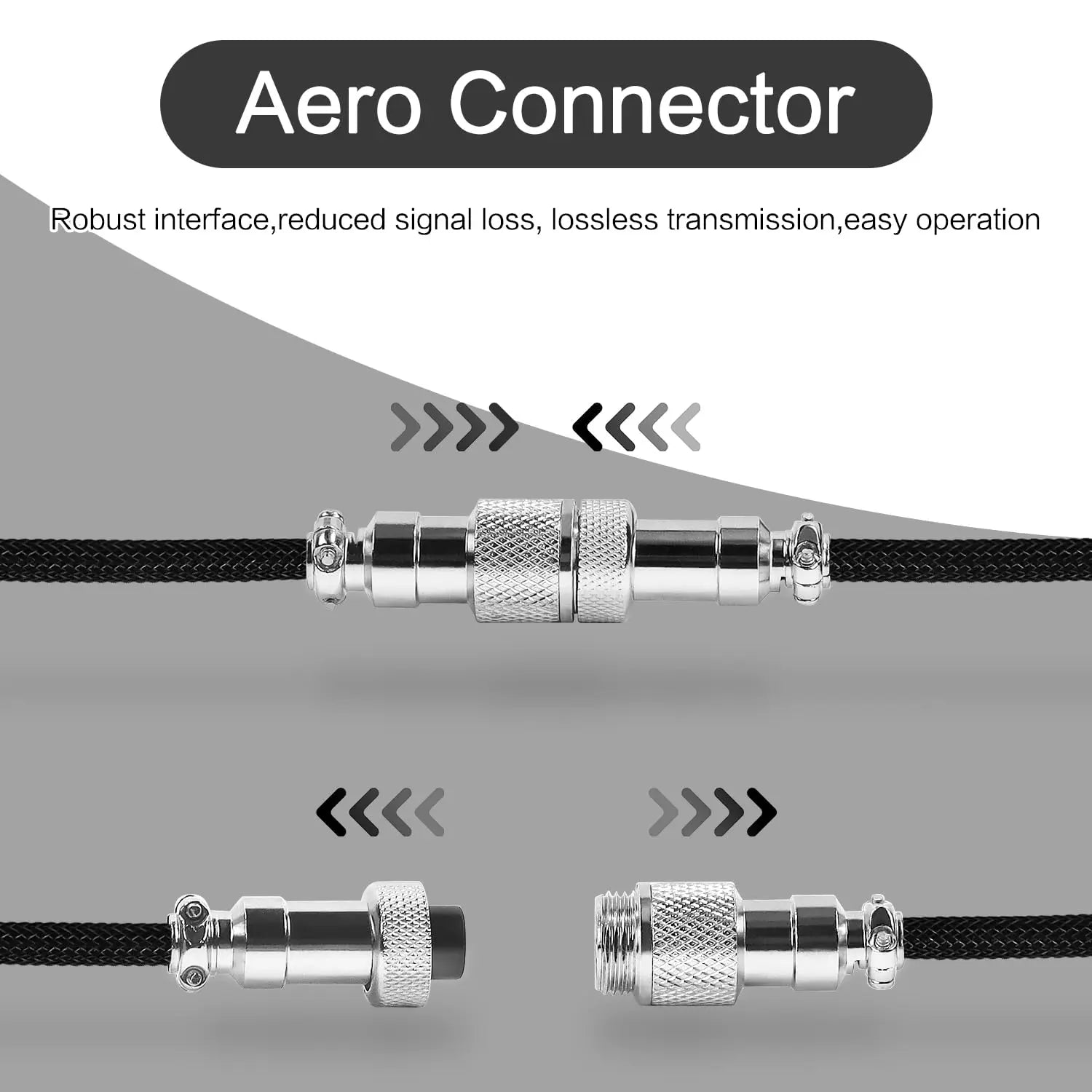 ATTACK SHARK C01 PRO Coiled USB C Custom Braided Double-Sleeved Mechanical Keyboard Charging Cable