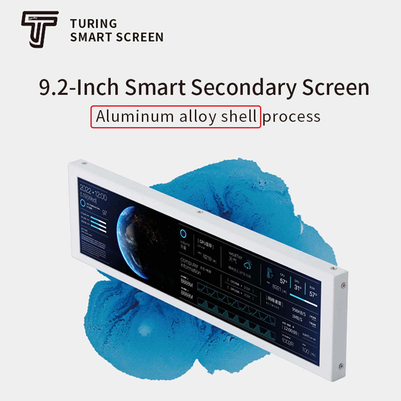 TURZX 9.2” USB PC Sensor Panel – Secondary Hardware Monitor Display