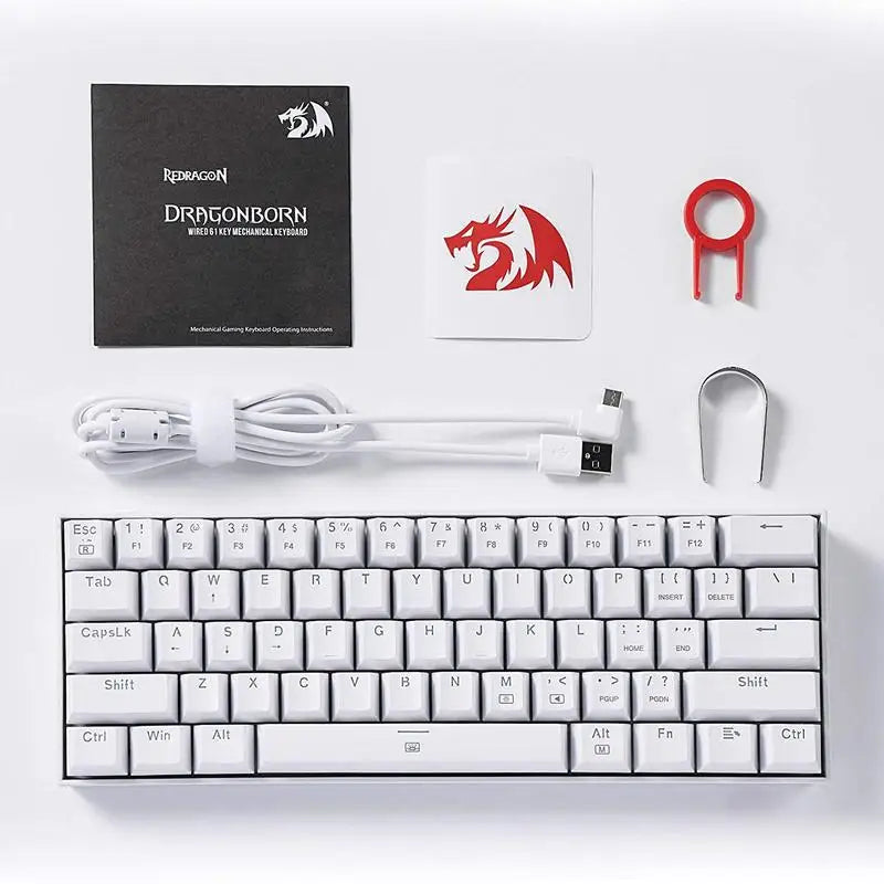 Redragon K630 Dragonborn Hot Swappable 60% Wired  RGB LED Keyboard