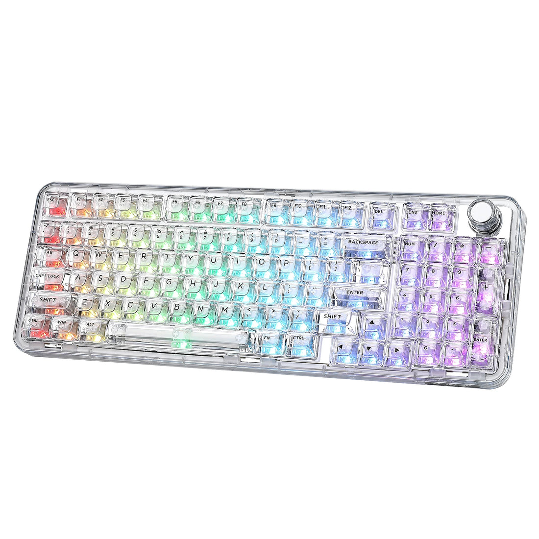 YUNZII X98 Transparent Wireless Gasket Mount Mechanical RGB Keyboard with Knob