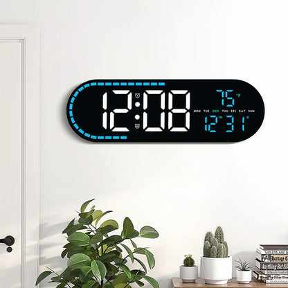 Modern LED Digital Wall Clock (Large Display w/ Date &amp; Temperature)