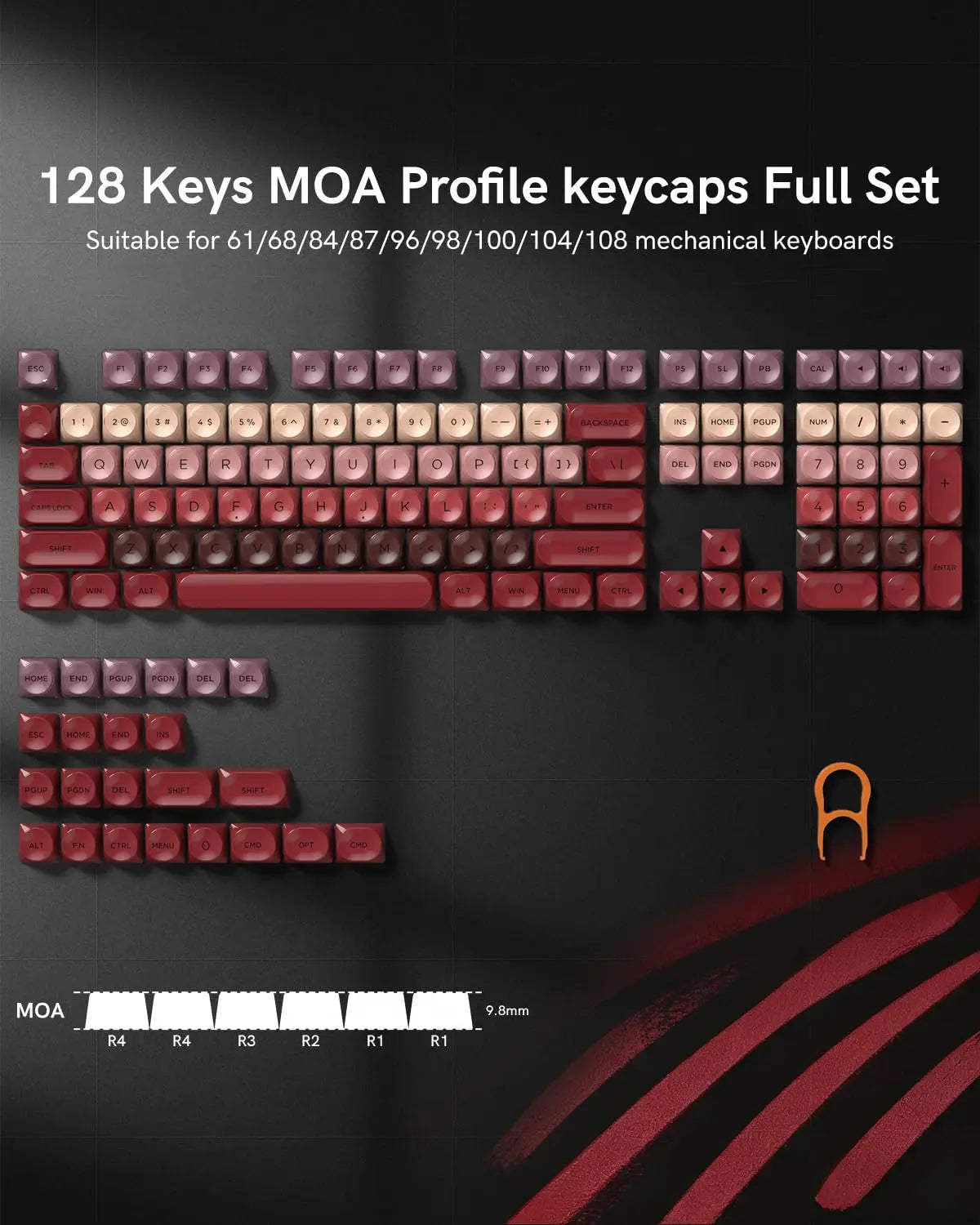 💄 Lipstick Jelly MOA PBT Keycap Set — Extended Compatibility Edition