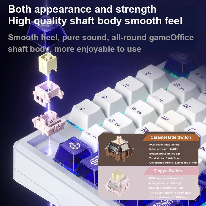 AULA L99 Intelligent Screen Wireless Mechanical Keyboard w/ Tri-mode &amp; Raindrop or Latte Switch