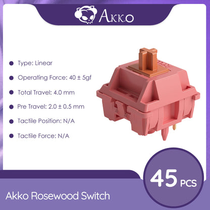 Akko Rosewood Switch 5 Pins 40gf Linear Switch Factory Lubed