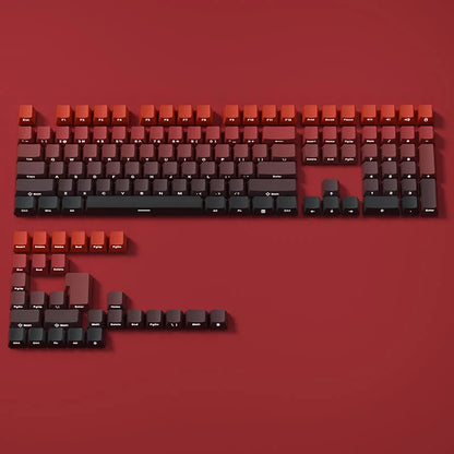 Gradient Side Printed Shine Through PBT Double Shot OEM Profile Keycaps for MX Switches 130 Count