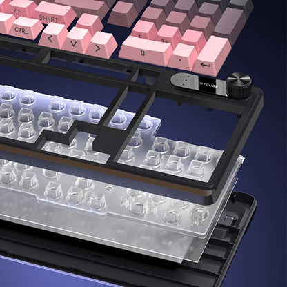 FURYCUBE IP98 Wired Membrane Keyboard - 98 Keys with RGB Translucent Characters &amp; Knob