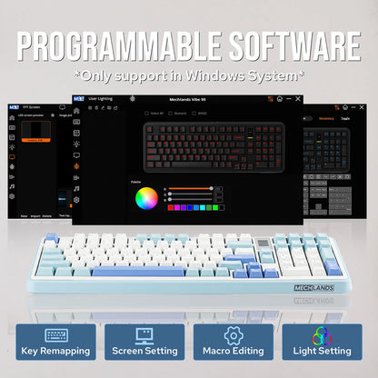 MechLands Vibe99 Gasket-mounted Wireless Mechanical Keyboard with 1.06-Inch TFT Screen