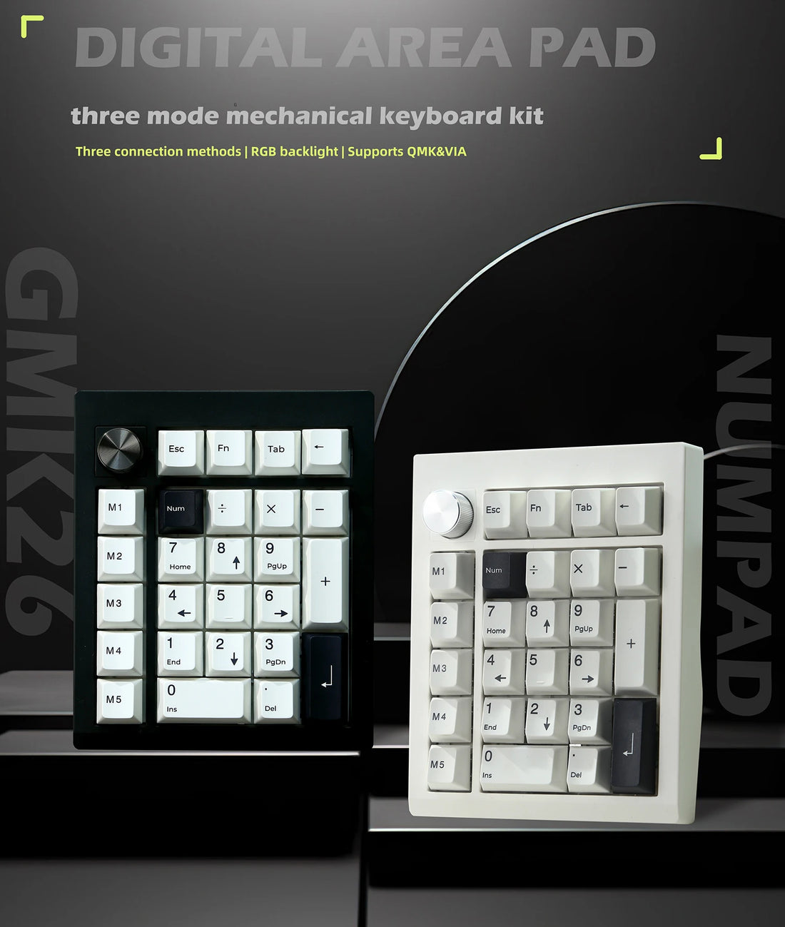 ZUOYA GMK26  QMK/VIA Gasket Mounted Hot Swappable Wireless Numpad with Knob