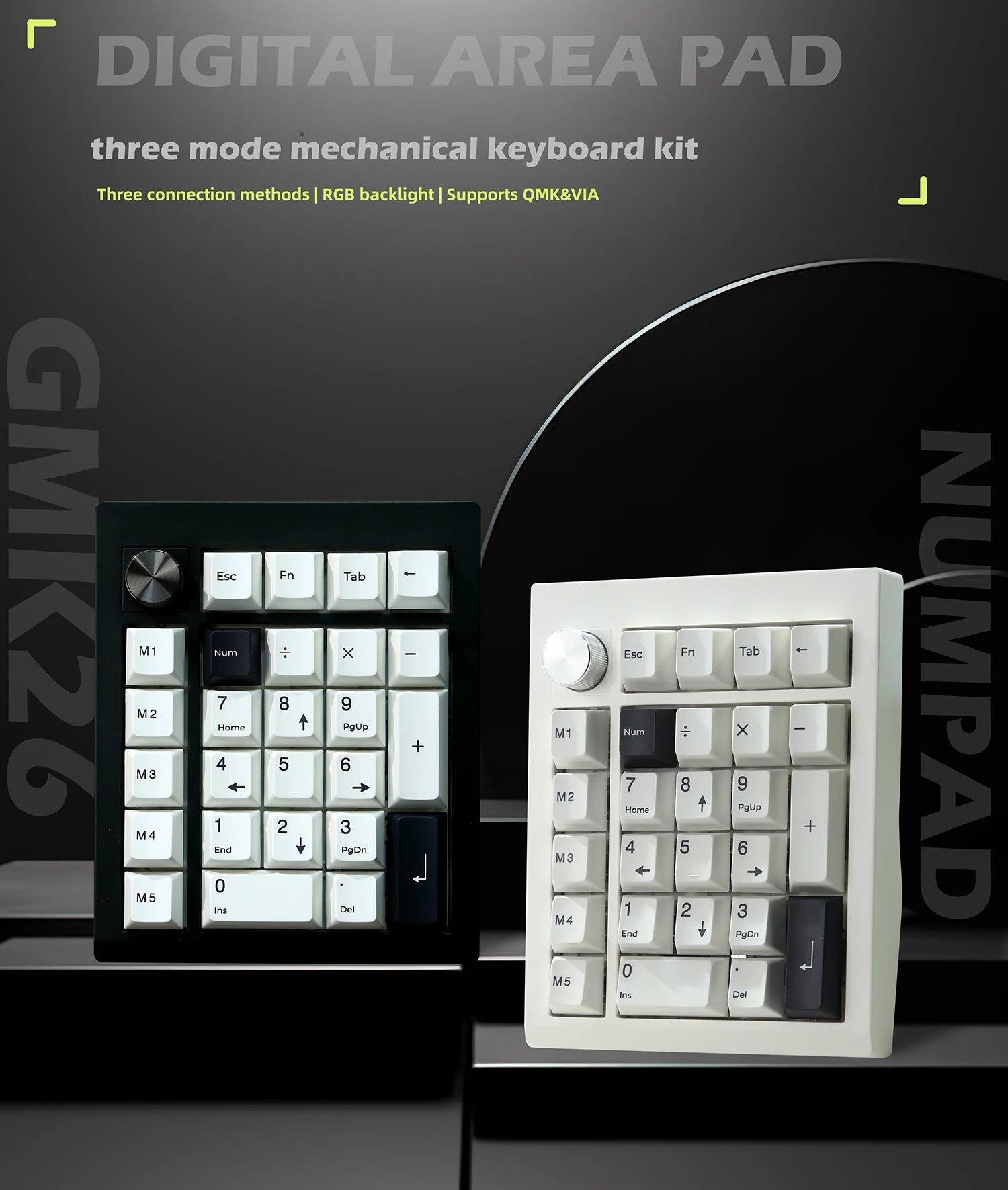 ZUOYA GMK26  QMK/VIA Gasket Mounted Hot Swappable Wireless Numpad with Knob