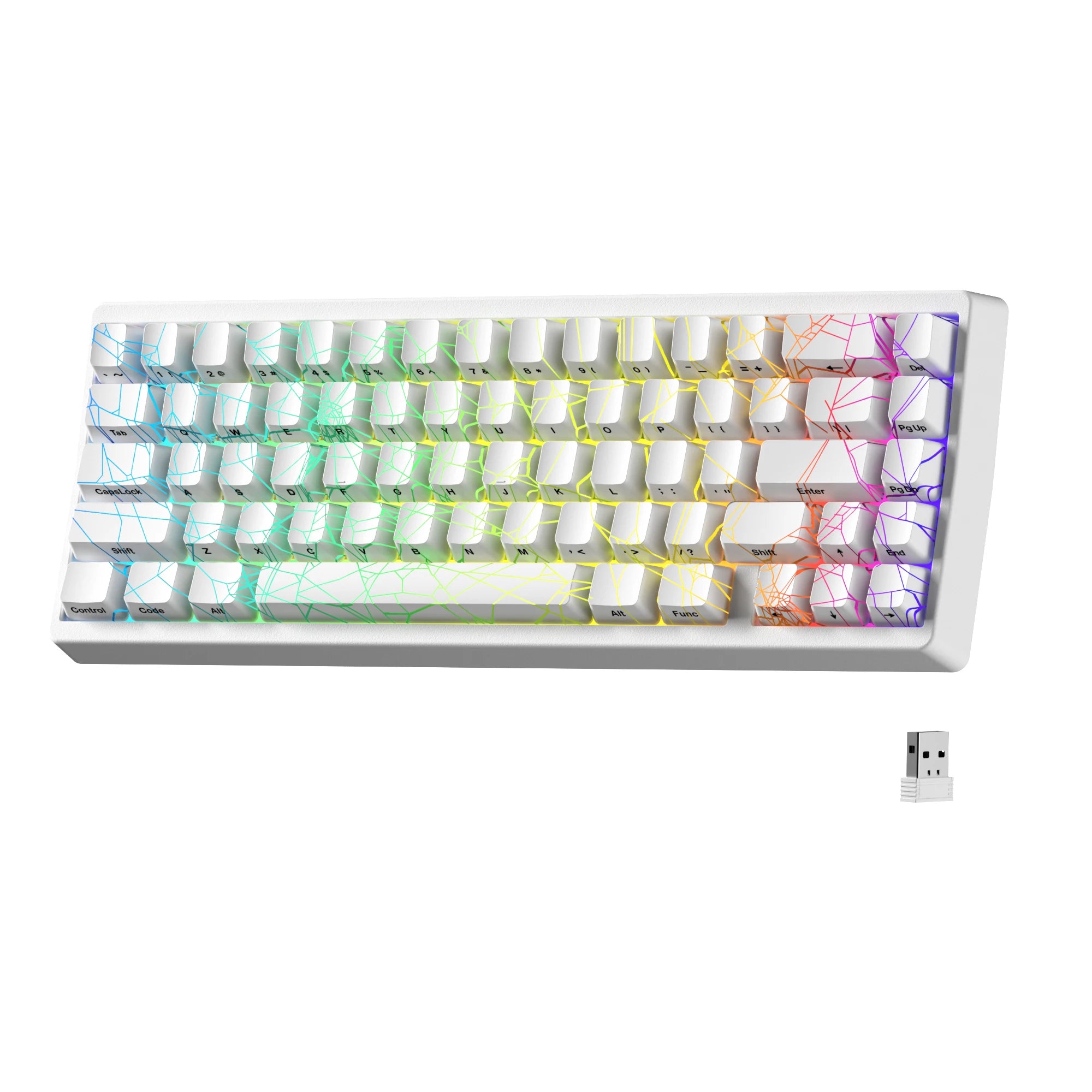 XVX M67 JadeStone 65% Hot Swappable Gasket Mount, Tri-Mode Custom RGB Keyboard with IMD-Tech Keycaps