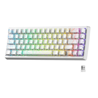 XVX M67 JadeStone 65% Hot Swappable Gasket Mount, Tri-Mode Custom RGB Keyboard with IMD-Tech Keycaps