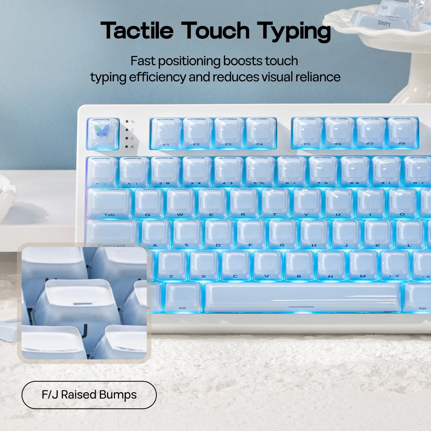 EPOMAKER Lusterfly Jelly Keycaps 123 Keys MDA Profile MX-Compatible