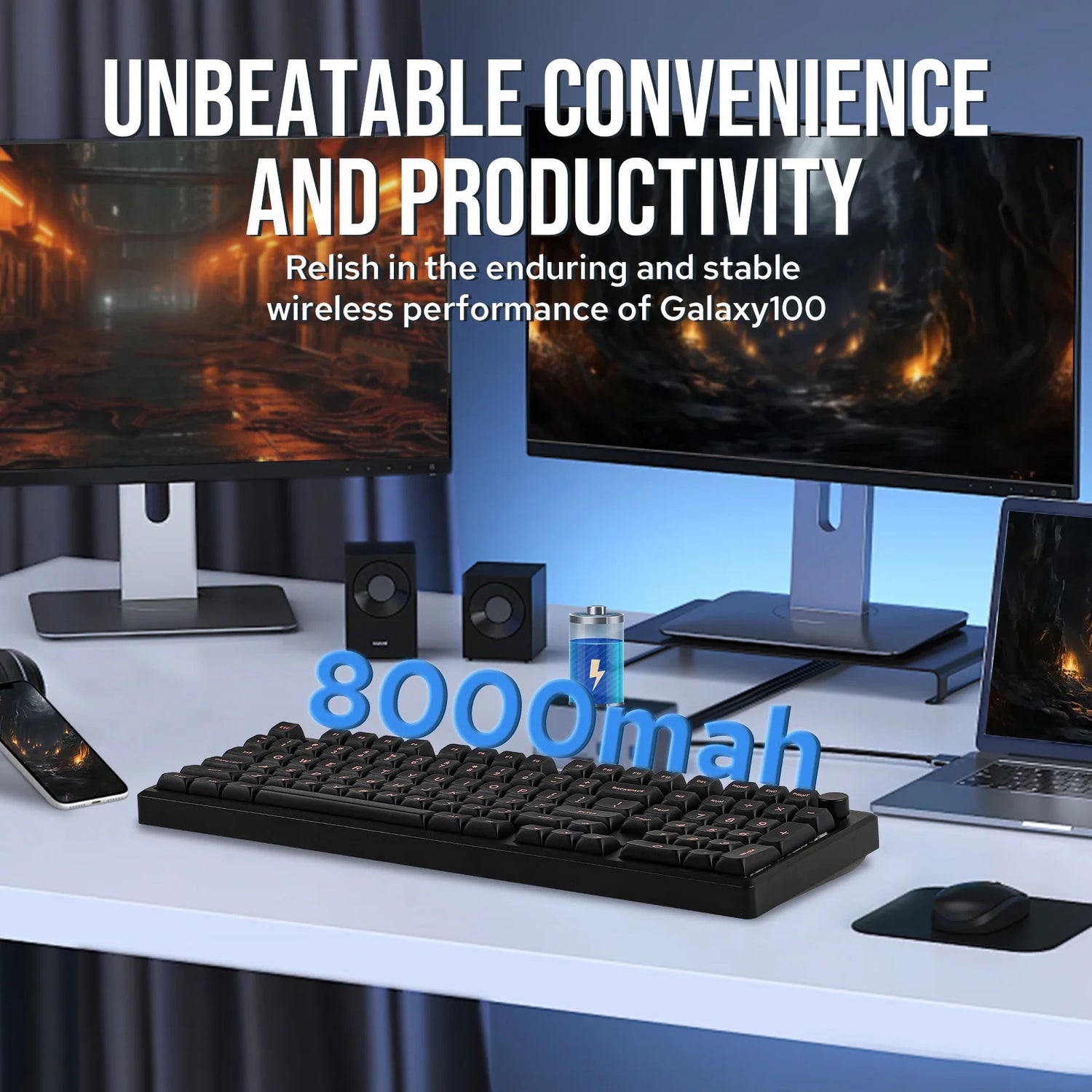 EPOMAKER Galaxy100 QMK/VIA 96% Aluminum Gasket Mount Wireless Keyboard