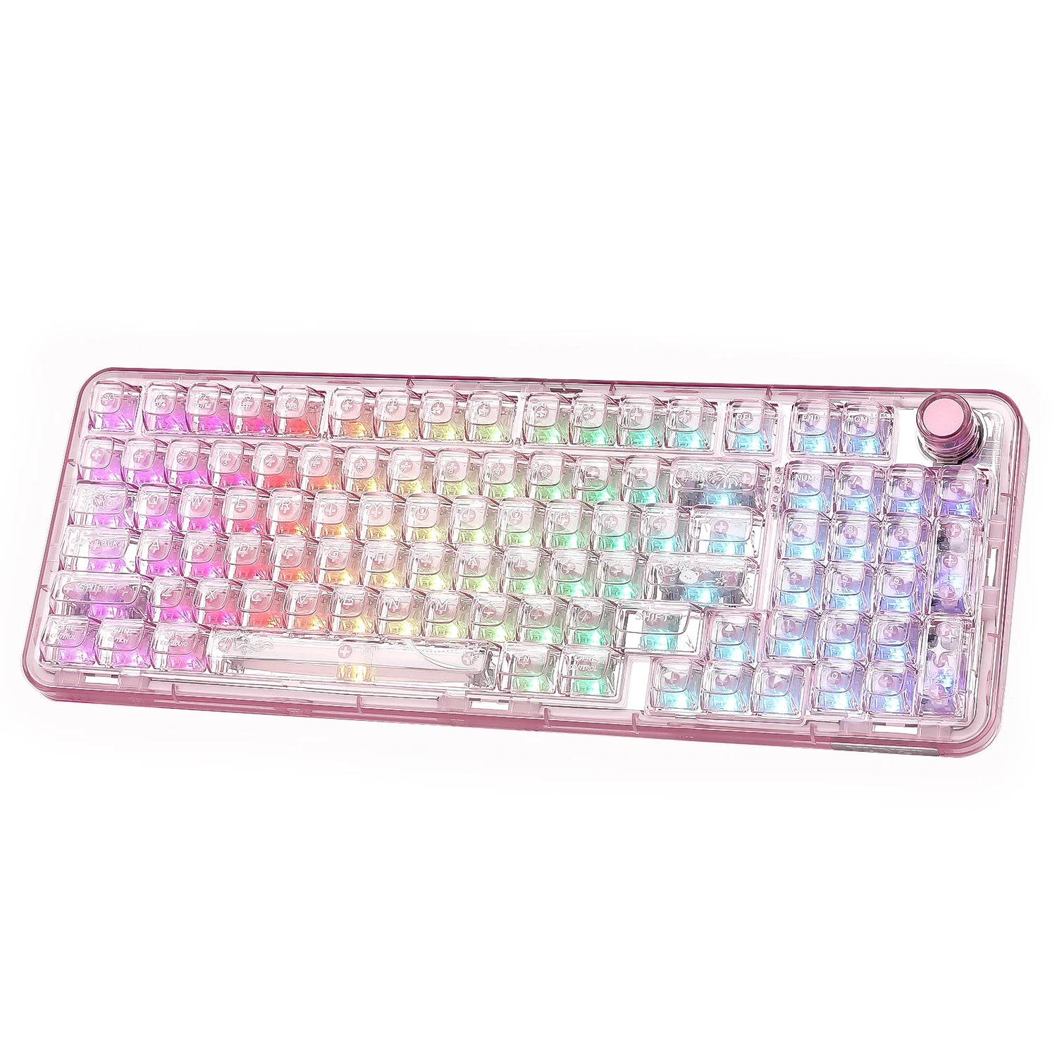 YUNZII X98 Transparent Wireless Gasket Mount Mechanical RGB Keyboard with Knob