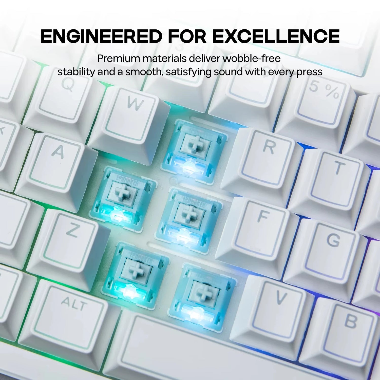 100 Piece EPOMAKER Creamy Jade Linear Switch Set 5-Pin Pre-Lubed Switches - Compatible with MX Structure Keycaps