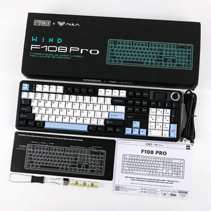 EPOMAKER AULA F108 PRO Full Size 100% Layout Gasket Mounted Wireless Keyboard
