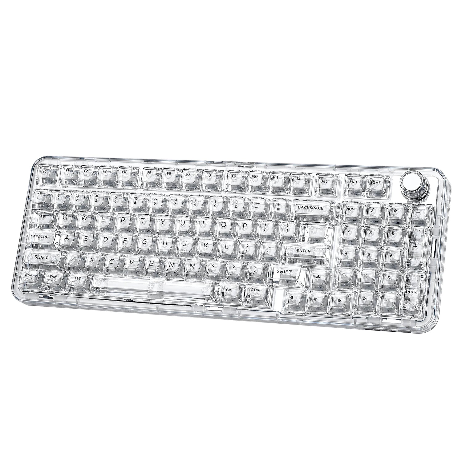 YUNZII X98 Transparent Wireless Gasket Mount Mechanical RGB Keyboard with Knob