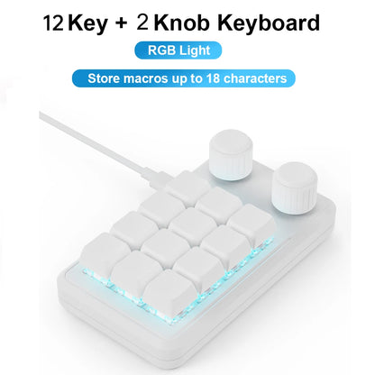 Programmable 12-Key RGB Gaming Macropad w/ Knobs – Hot-Swap Mini Keypad