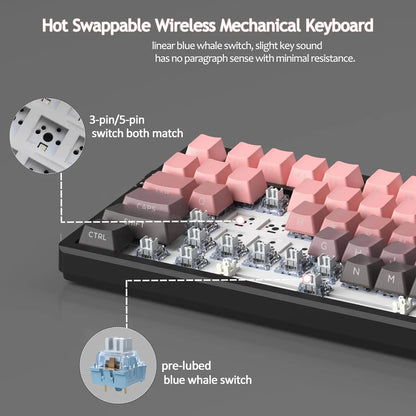 MageGee LIGHT100 Gasket Mounted, Hot Swappable, Tri-Mode, RGB Backlit Mechanical Keyboard