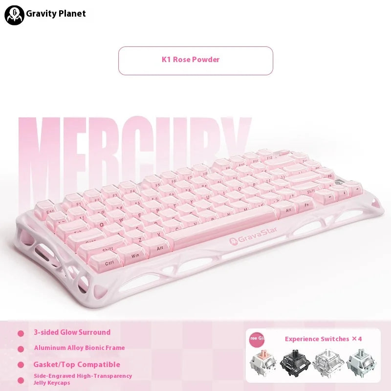 GravaStar Mercury K175%, Aluminum Alloy Gasket Mounted, Linear Switch Keyboard
