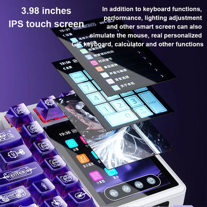 AULA L99 Intelligent Screen Wireless Mechanical Keyboard w/ Tri-mode &amp; Raindrop or Latte Switch