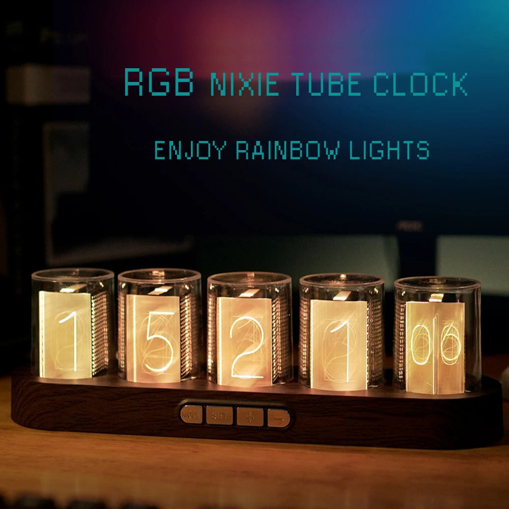 Digital Nixie Tube Clock with RGB LED Glow