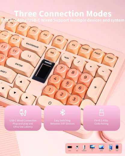Womier WK98 Wireless Mechanical Tri-Mode Hot Swappable Foundation Keyboard with RGB &amp; Screen