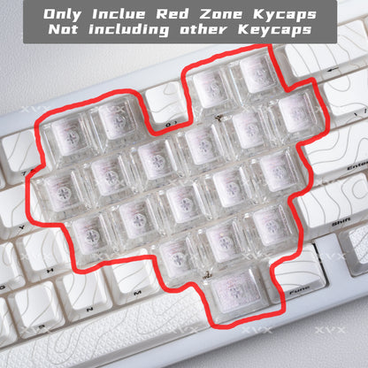 XVX Transparent Heart Keycap Set for MX Switch