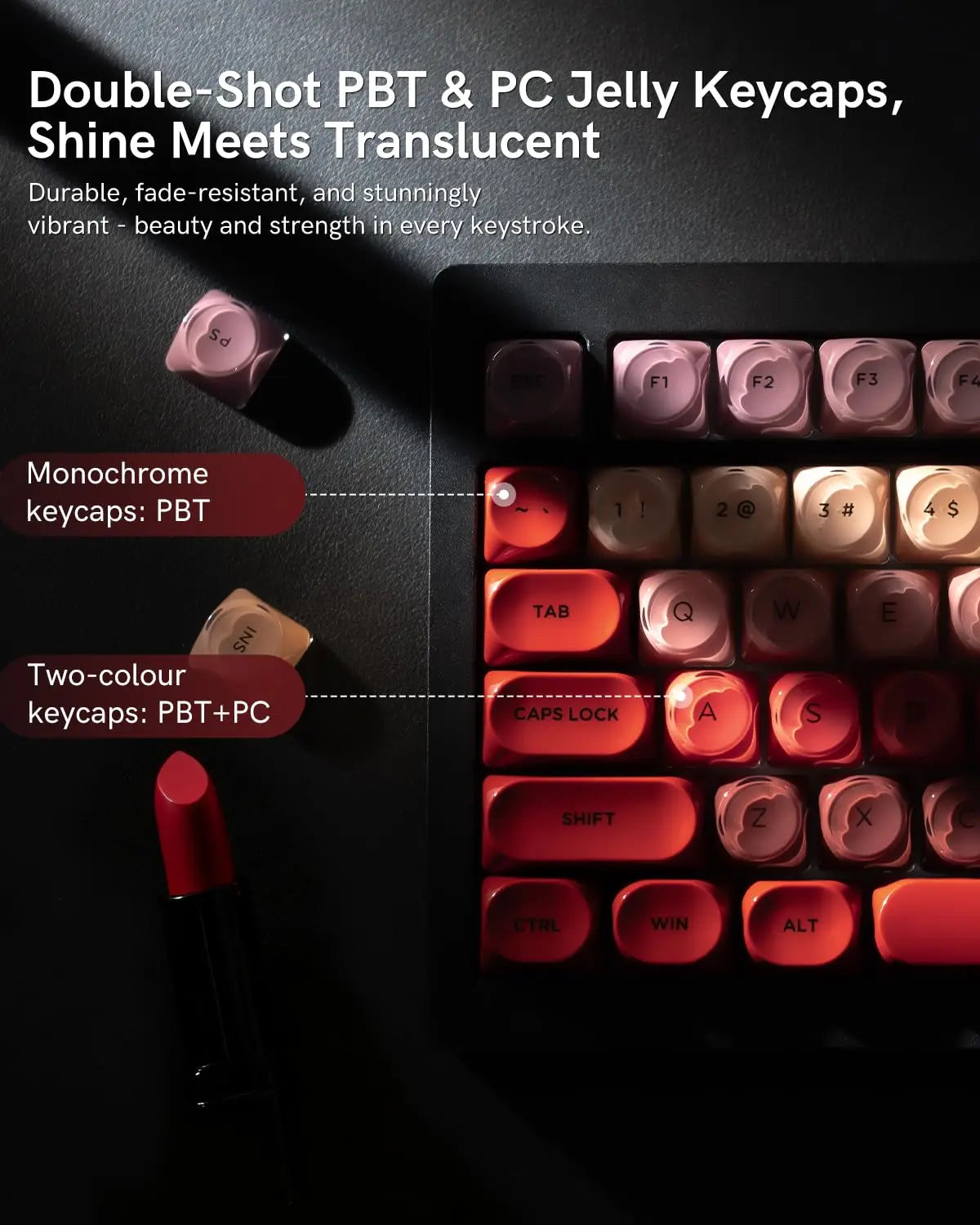 💄 Lipstick Jelly MOA PBT Keycap Set — Extended Compatibility Edition