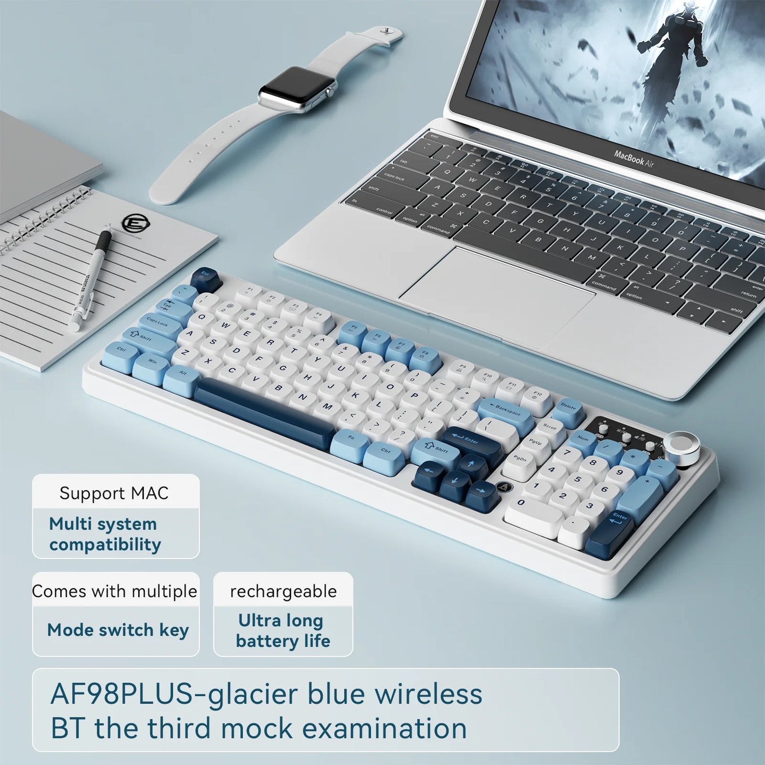 AJAZZ AF98 Wireless Tri-Mode Membrane Keyboard
