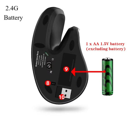 Ergonomic Vertical Mouse ( Wired, Battery, &amp; Wireless Options)