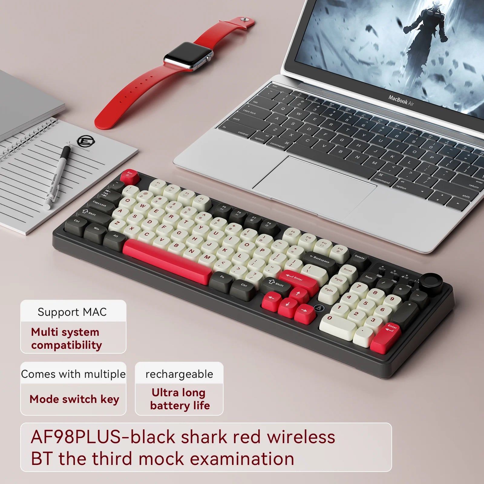 AJAZZ AF98 Wireless Tri-Mode Membrane Keyboard